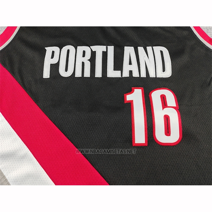 Camiseta Portland Trail Blazers Hansen Yang NO 16 Icon 2025-26 Negro